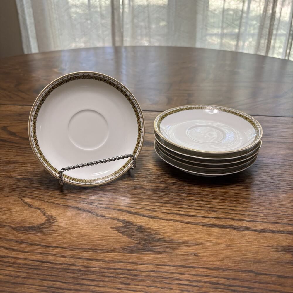 Haviland Limoges Schleiger 997 Saucers(6) Yellow Edge